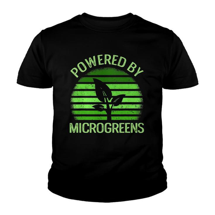 Powered By Microgreens Vegan Urban Farmers Gardening Youth T-shirt