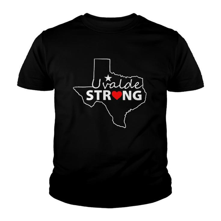 Pray For Uvalde Texas Uvalde Strong Texas Map Youth T-shirt