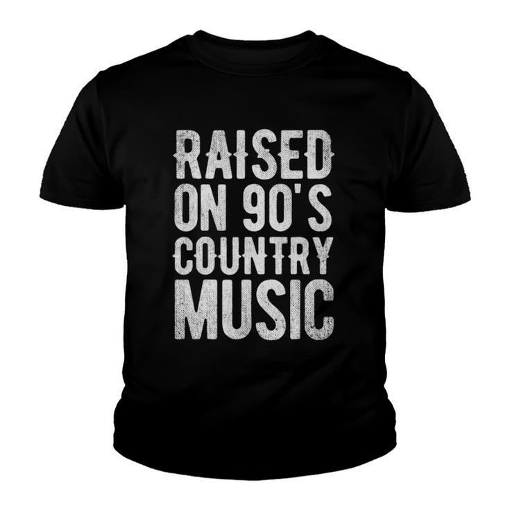Raised On 90S Country Music Distressed Classic Retro Youth T-shirt