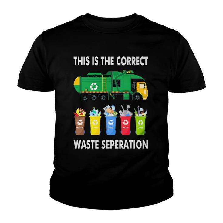 Recycling Trash Waste Separation Garbage Truck Youth T-shirt