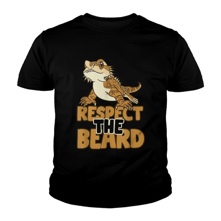 Respect The Beard Funny Bearded Dragon Lizard  Youth T-shirt