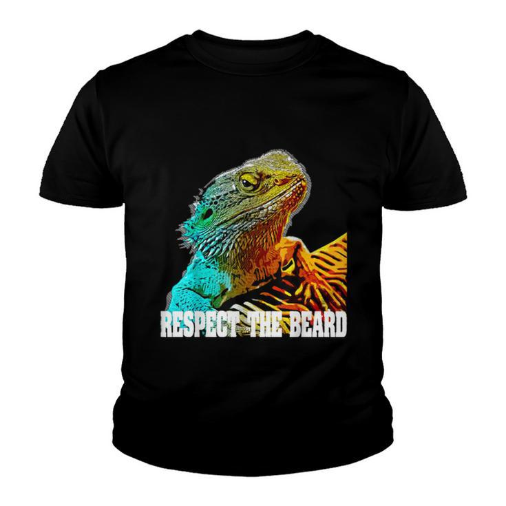 Respect The Beard Funny Bearded Dragon  Youth T-shirt