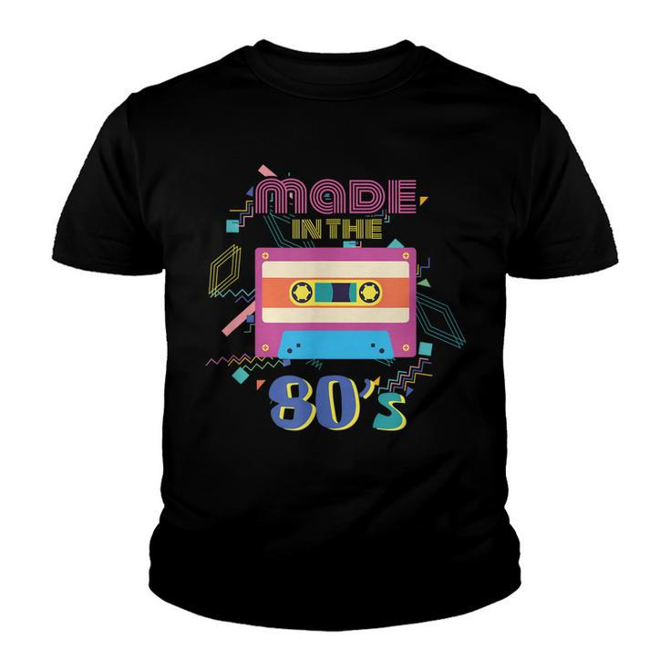 Retro Dance Party Disco Birthday Made In 80S Cassette Tape  Youth T-shirt