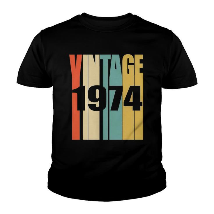 Retro Vintage 1974  48 Yrs Old Bday 1974 48Th Birthday Youth T-shirt