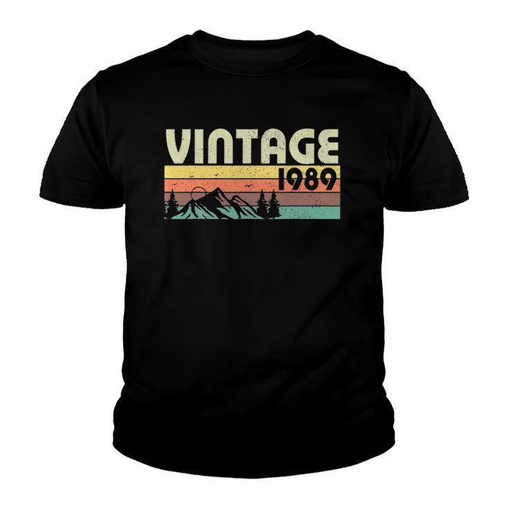 Retro Vintage 1989 Graphics 33Rd Birthday Gift 33 Years Old Youth T-shirt
