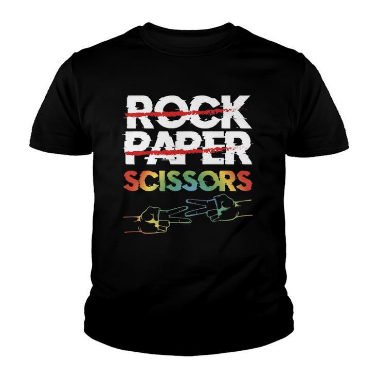 Rock Paper Scissors Lesbian Couple Lgbtq Pride Month Gift  Youth T-shirt