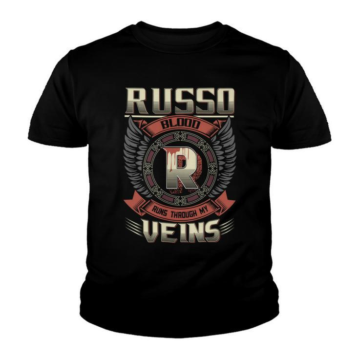 Russo Blood  Run Through My Veins Name V6 Youth T-shirt