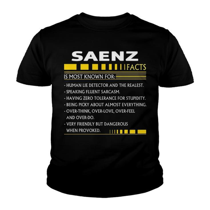 Saenz Name Gift   Saenz Facts Youth T-shirt