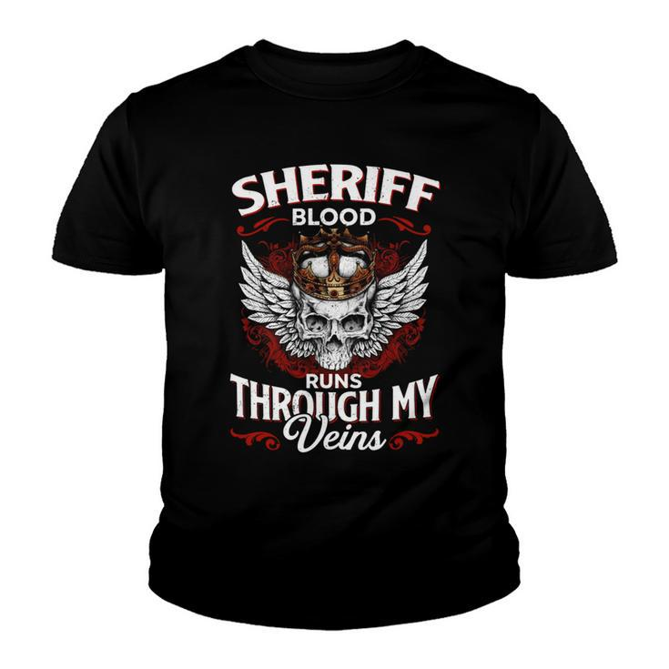 Sheriff Blood Runs Through My Veins Name Youth T-shirt