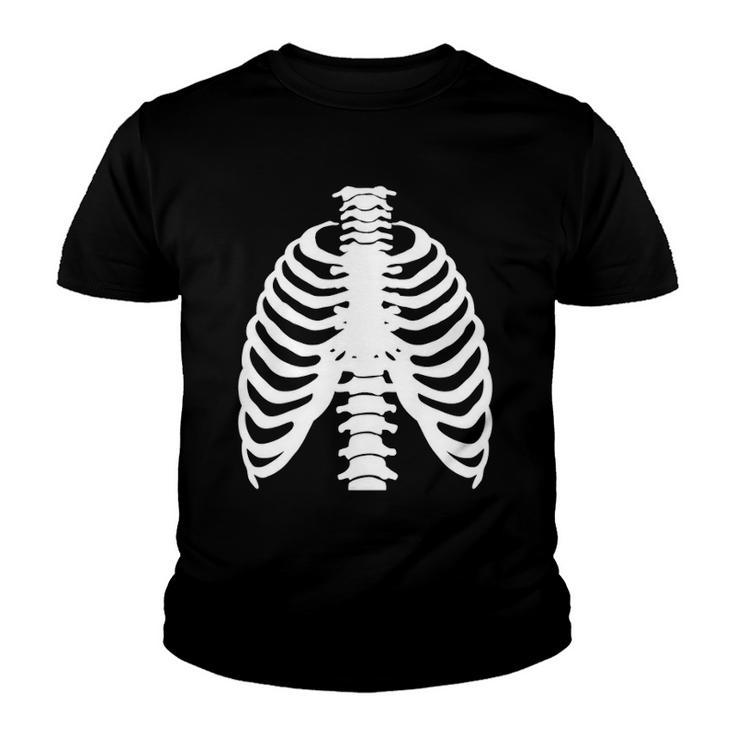 Skeleton Rib Costume Halloween Skeleton Bones Costume Youth T-shirt