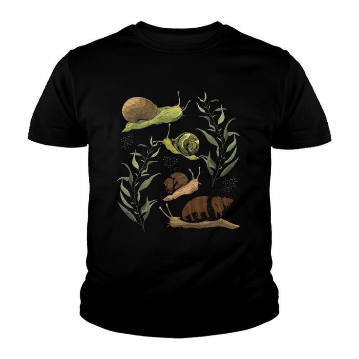 Sluggish Gastropod Nature Slug Animal Cottagecore Snail Youth T-shirt