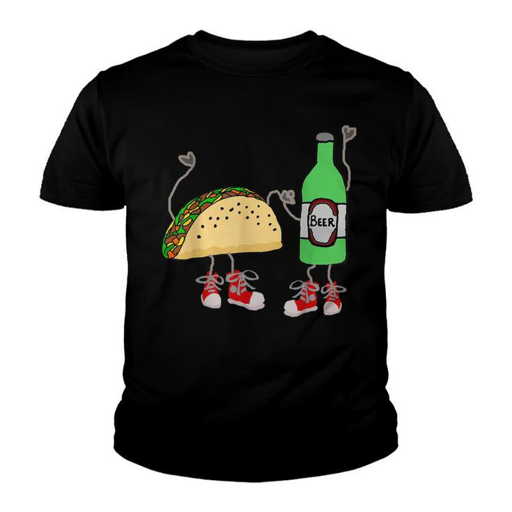 Smilealot Funny Taco And Beer Food Cartoon  Youth T-shirt