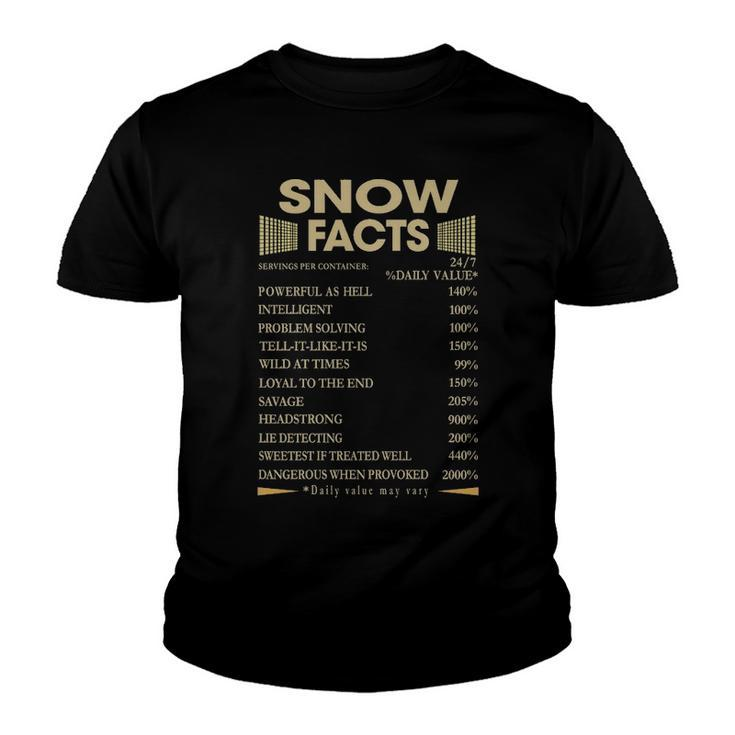 Snow Name Gift   Snow Facts Youth T-shirt