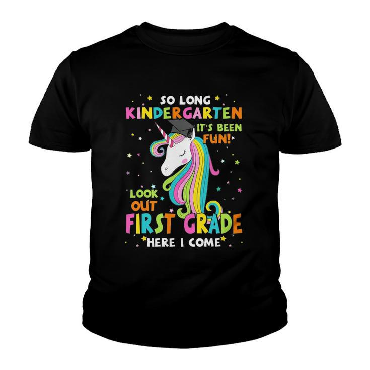 So Long Kindergarten 1St Grade Here I Come Graduation Girls Youth T-shirt