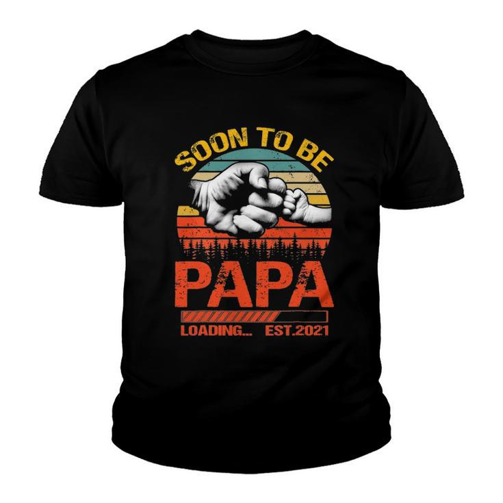 Soon To Be Papa Est 2022 New Papa Vintage Youth T-shirt