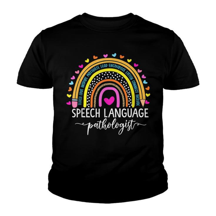 Speech Language Pathologist Rainbow Speech Therapy Gift Slp  V2 Youth T-shirt