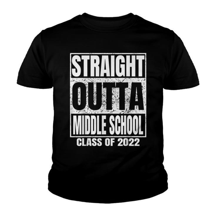 Straight Outta Middle School Graduation Class 2022 Funny  Youth T-shirt