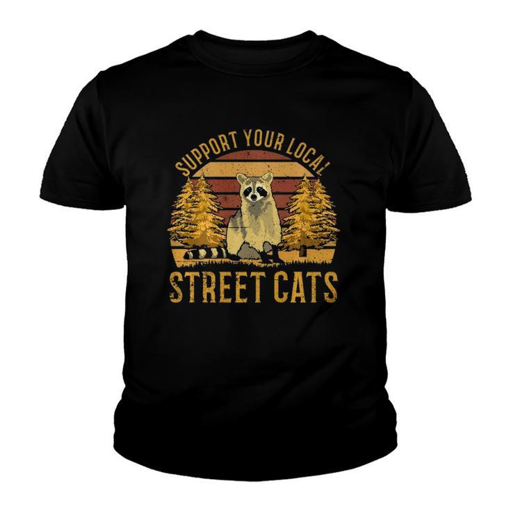 Support Your Local Street Catsraccoon Sunset  Youth T-shirt