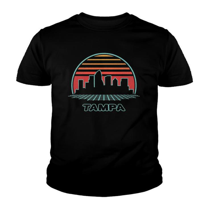 Tampa City Skyline Retro Vintage 80S Style Youth T-shirt