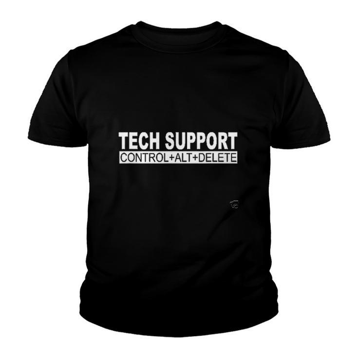 Tech Support Control Alt Delete Funny Geek Tech Youth T-shirt