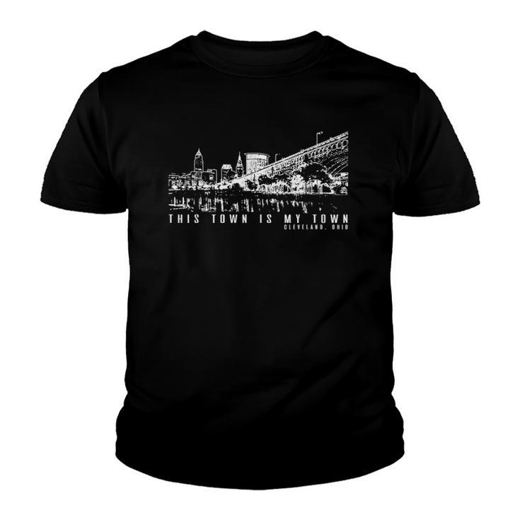 This Town Is My Town Cleveland Skyline Youth T-shirt