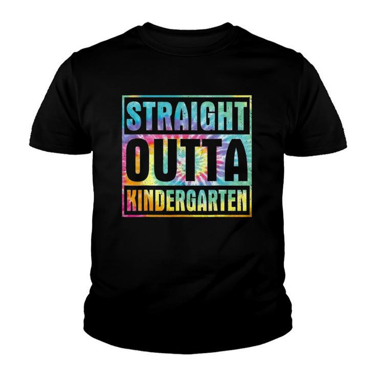 Tie Dye Straight Outta Kindergarten Class Of 2022 Graduation Youth T-shirt