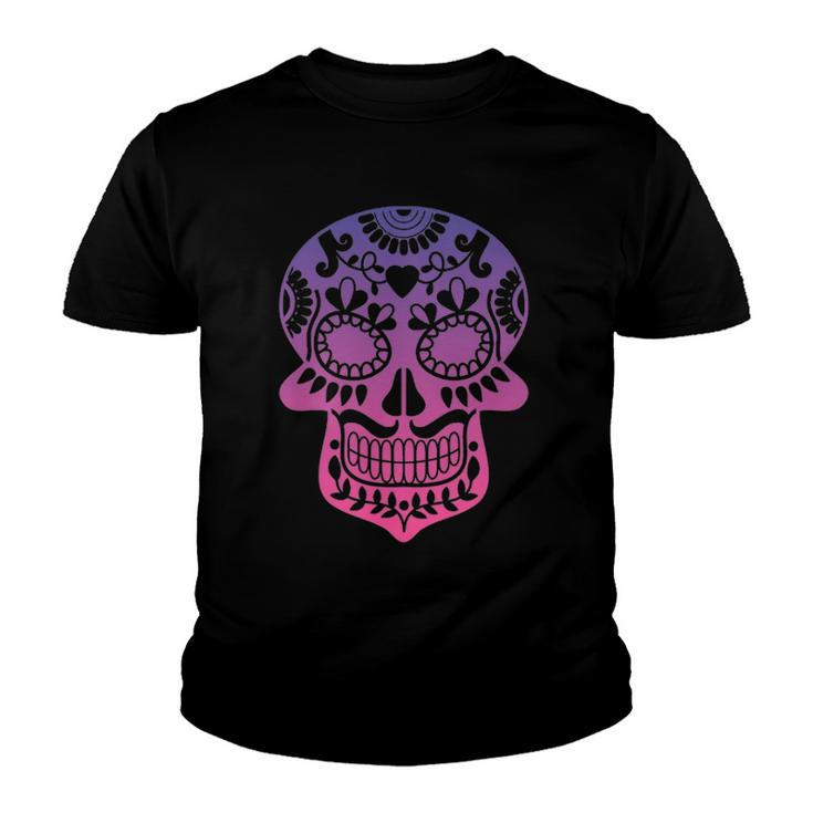 Traditional Day Of The Dead Mexico Calavera Sugar Skull Youth T-shirt