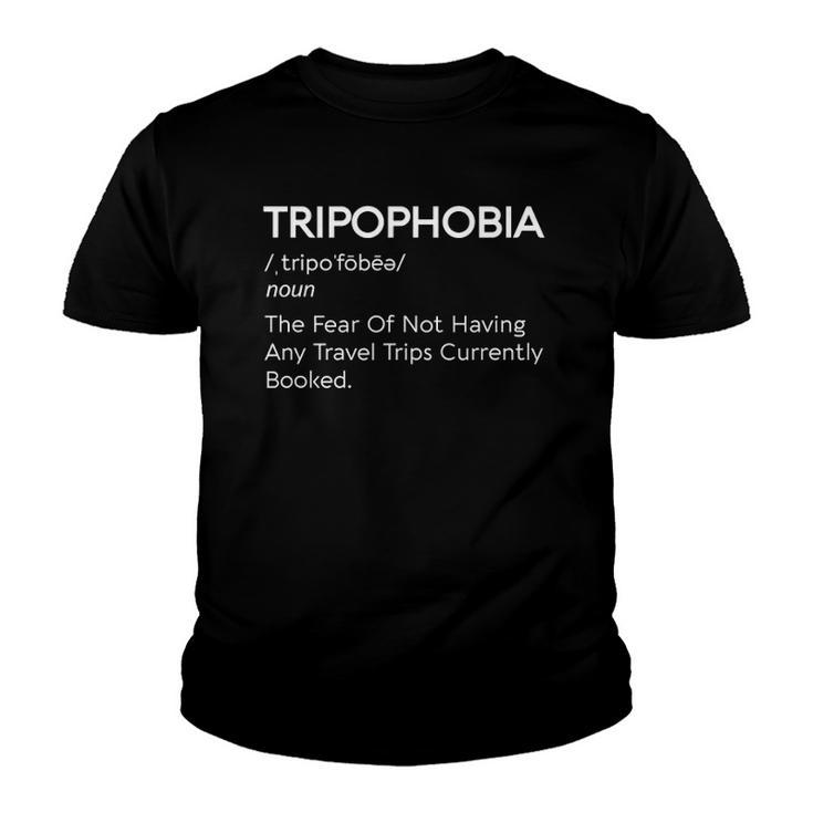 Tripophobia Travel Trips Booked Vacation Plane World Funny Youth T-shirt