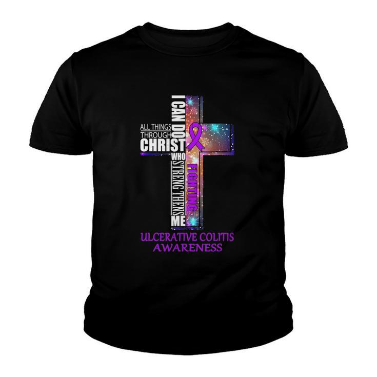 Ulcerative Colitis Awareness  Christian Gift Youth T-shirt