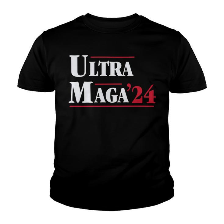 Ultra Maga Retro Style Red And White Text Youth T-shirt