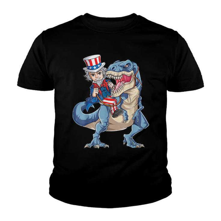 Uncle Sam Dinosaur T  4Th Of July T Rex Kids Boys Gifts Youth T-shirt