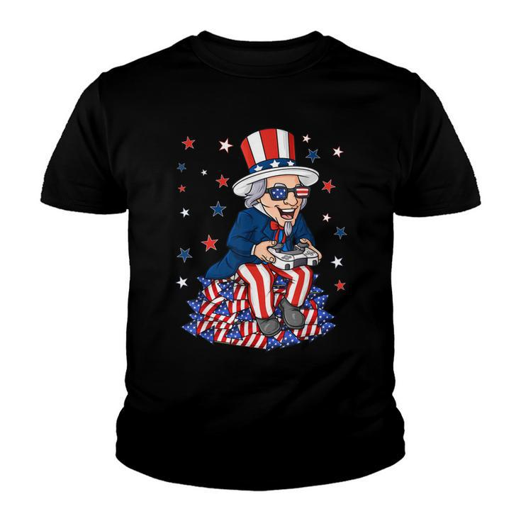 Uncle Sam Game Controller 4Th Of July Boys Kids Ns Gamer  Youth T-shirt
