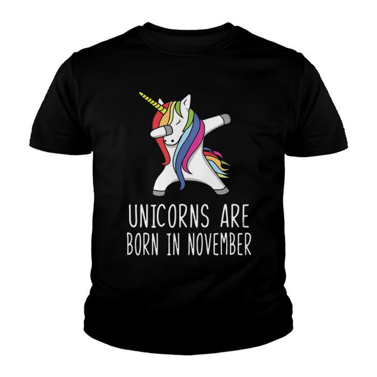 Unicorns Are Born In November Youth T-shirt