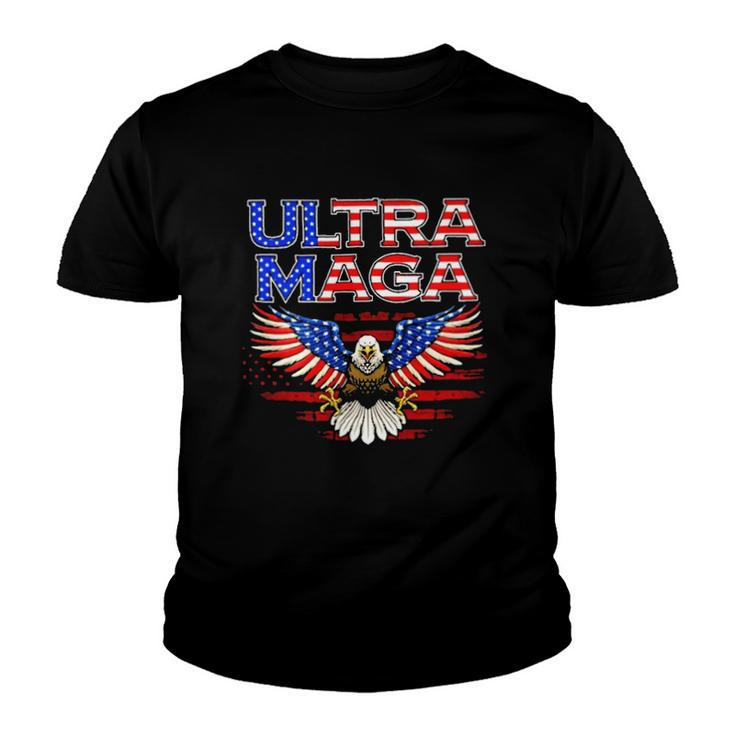 Us Bald Eagles Ultra Maga American Flag Patriotic Youth T-shirt
