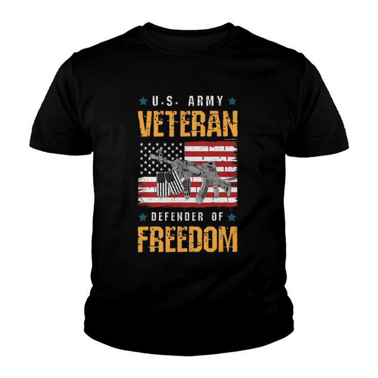 Us Veteran Defender Of Freedom Veterans Day Youth T-shirt