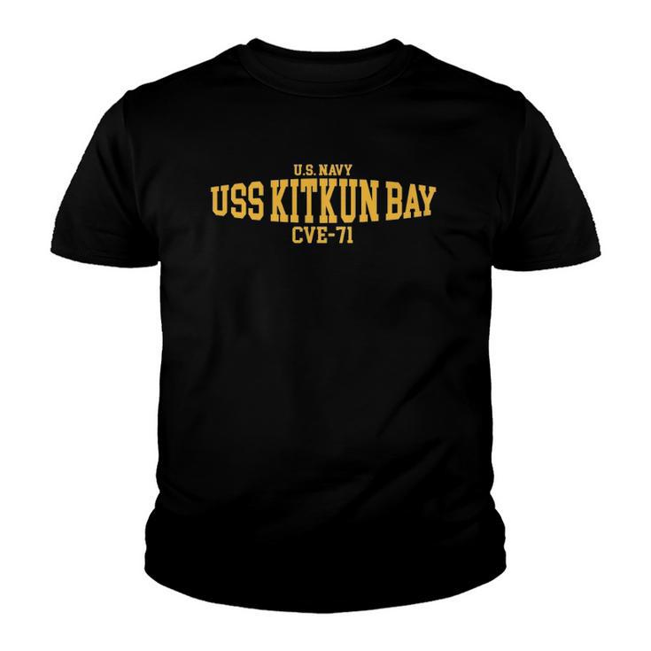 Uss Kitkun Bay Cve 71 Us Navy Youth T-shirt