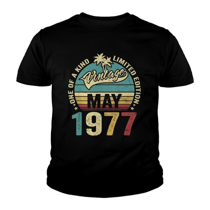 Vintage 45 Years Old May 1977 Decorations 45Th Birthday Youth T-shirt