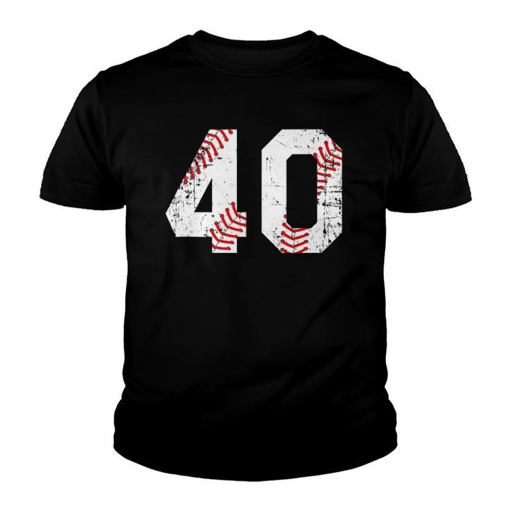 Vintage Baseball 40 Jersey Number Youth T-shirt