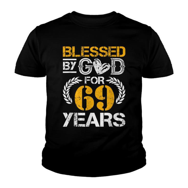 Vintage Blessed By God For 69 Years Happy 69Th Birthday  Youth T-shirt