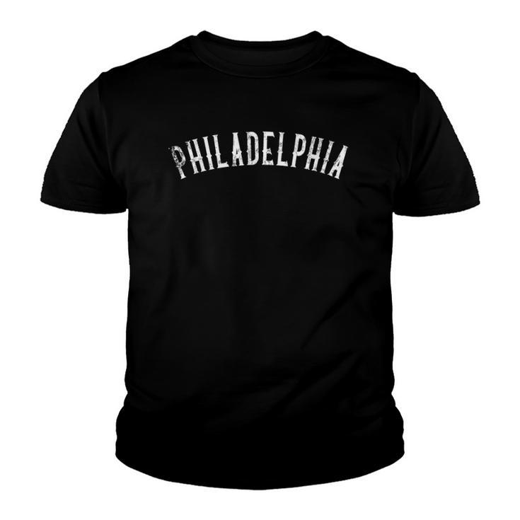 Vintage Philadelphia Distressed Text Apparel Philly Youth T-shirt