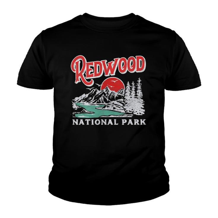 Vintage Redwood National Park Distressed 80S Mountains Youth T-shirt