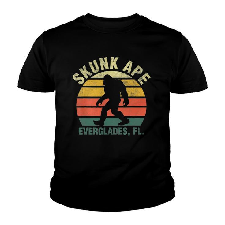 Vintage Retro Skunk Ape Florida Everglades Swamp Bigfoot Youth T-shirt