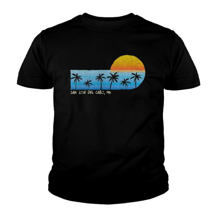 Vintage San Jose Del Cabo Mx Palm Trees & Sunset Beach Youth T-shirt