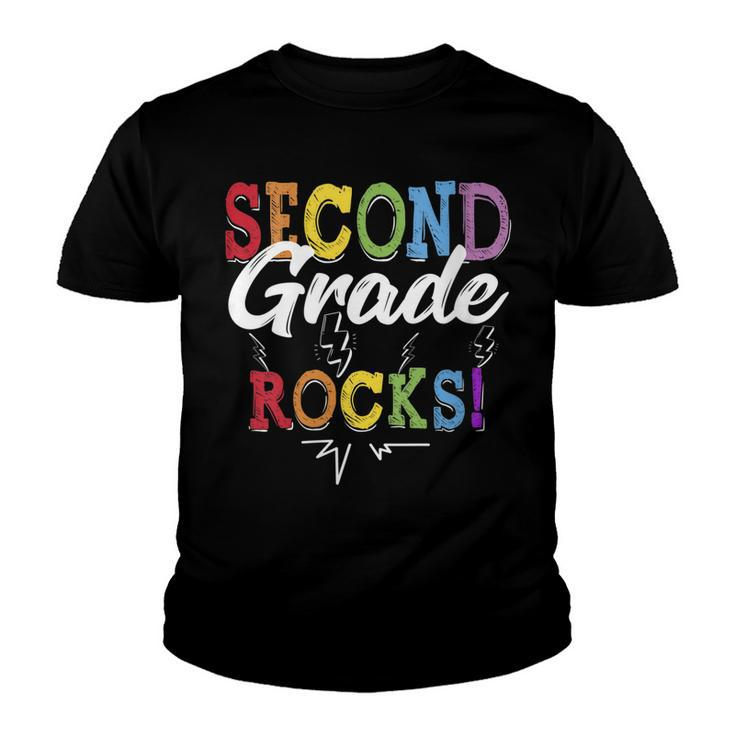 Womens Cute Second Grade Rocks Team 2Nd Grade Teacher Student Kids Youth T-shirt