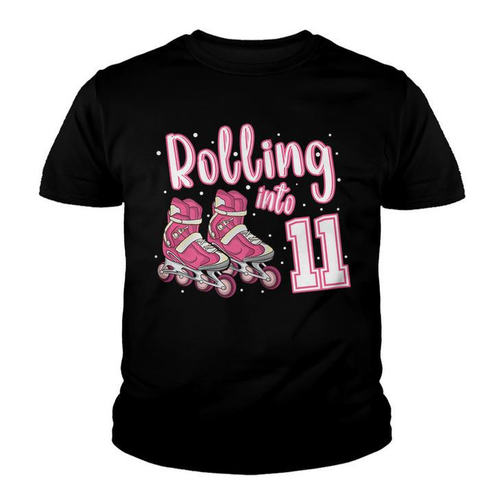 Young Lady Girl Roller Skater 11Th Birthday Roller Skate  Youth T-shirt