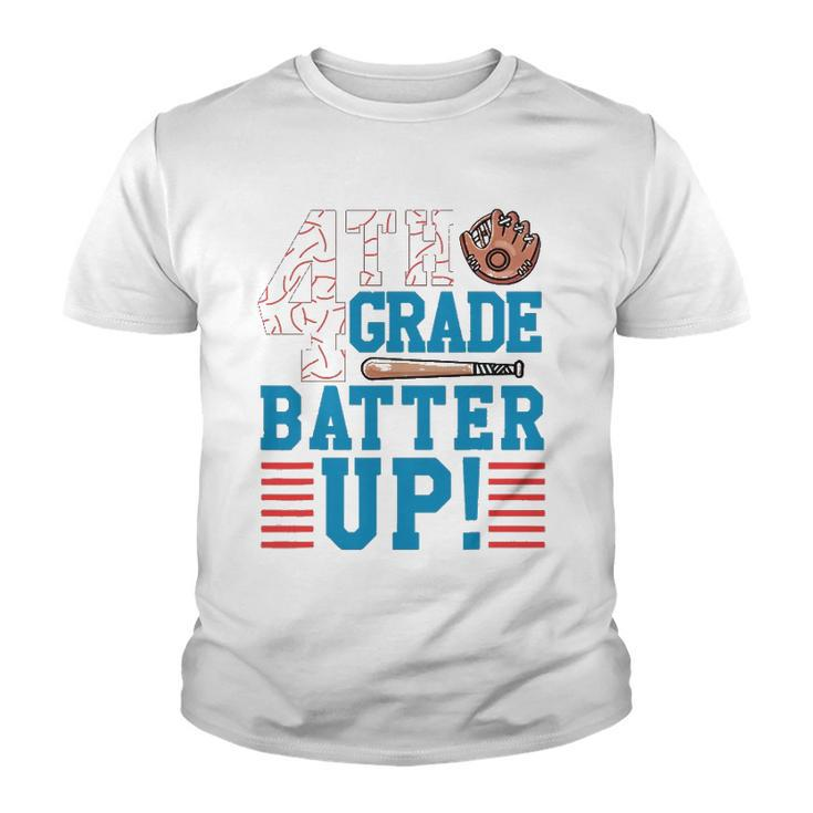 4Th Grade Batter Up Back To School For Baseball Player Boys Youth T-shirt