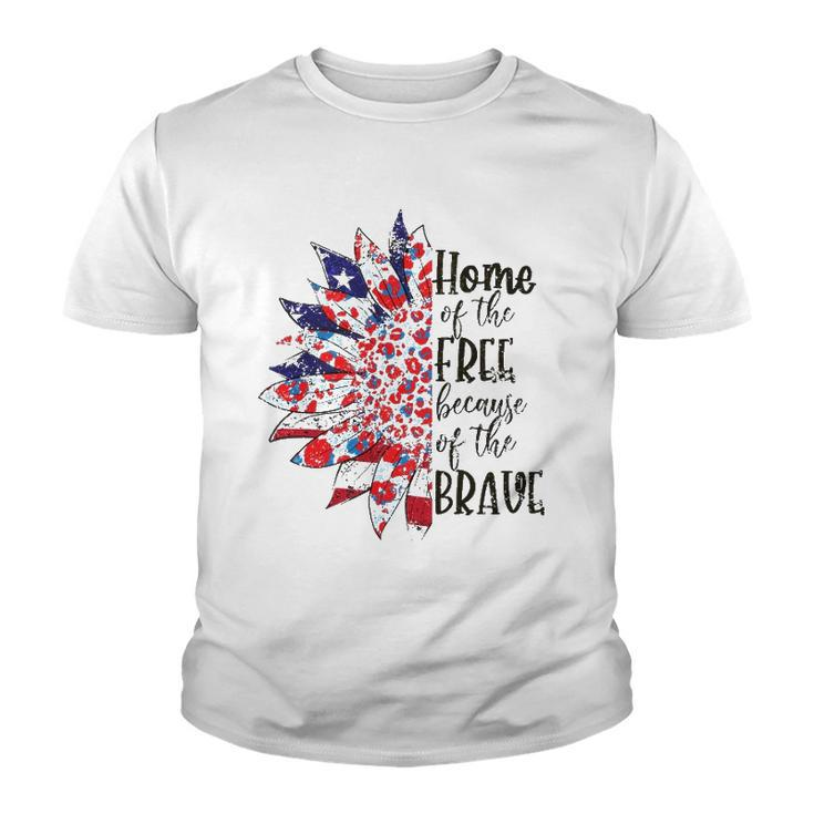 America The Home Of Free Because Of The Brave Plus Size Youth T-shirt