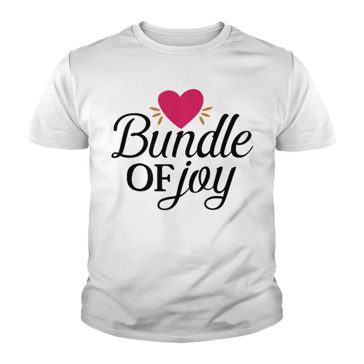 Baby Shower Text Design Bundle Of Joy Heart Youth T-shirt