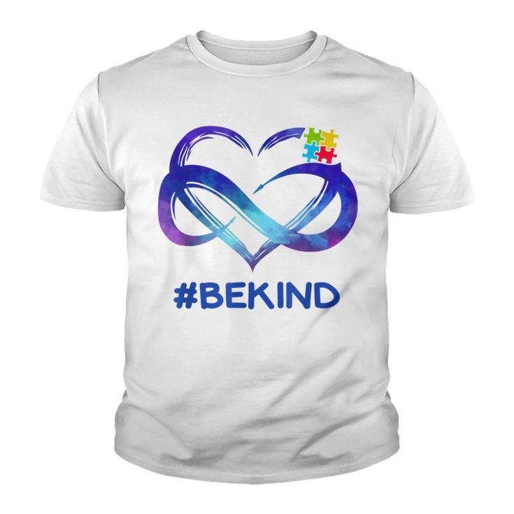 Be Kind Autism Awareness Heart  Autism Awareness Month Youth T-shirt