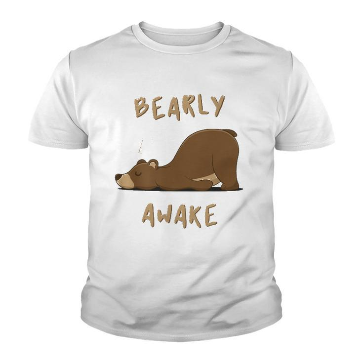 Bearly Awake Funny Sleeping Bear Youth T-shirt